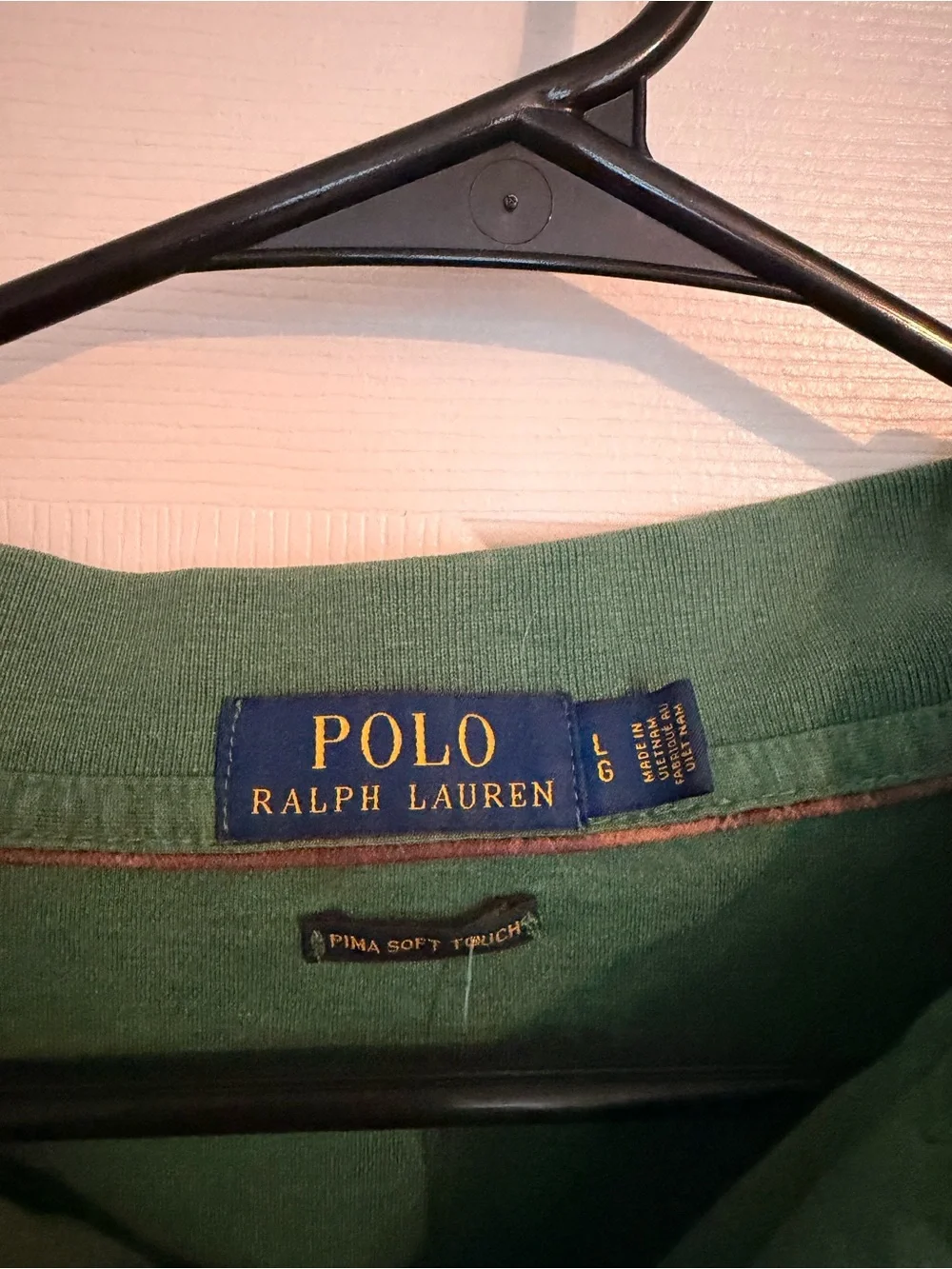 Vintage Ralph Lauren Long-Sleeve Polo in Green with Gold Pony